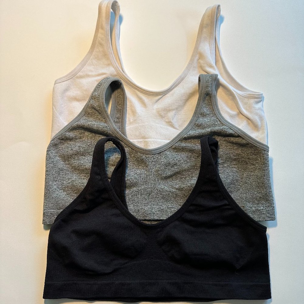 Hanes Pullover Bras - 3 - White/Gray/Black Size X-Large